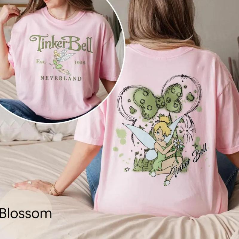 

2026 Summer Tinker Bell Castle T-shirt Unisex s Fashion Cotton Quality Casual Loose Short-sleeved Classic Shirt Unisex M