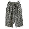 Women's Retro Plaid High-Waisted Wide-Leg Cropped Pants - Summer Lightweight Style