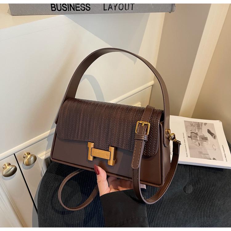 Damen 2025 Minimalistische Texturierte Umhängetasche - Stilvolle H-Schnalle, Kleines Quadratisches Design
