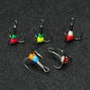 5pcs Ice Fishing Hooks Carbon Steel 8# 10# 12# 14# Three-jaw Hook Sinking Bait Tackle Tools Winter Durable New Style