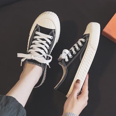 Canvas Shoes Female Caramel Biscuits Student Versatile Original Style Uzzang Hong Kong Flavor Retro Board Shoes
