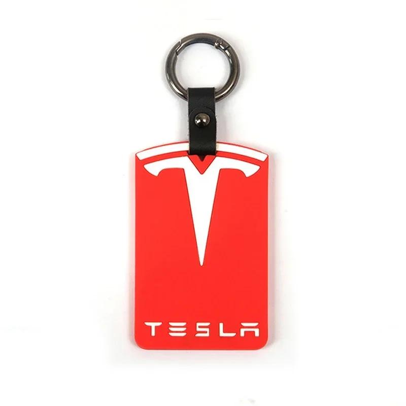 

Car Sticker Tesla 3D Design Highlight Key Card Holder Silicone Protector Cover Keychain for Tesla Model 3 Model Y Accessories