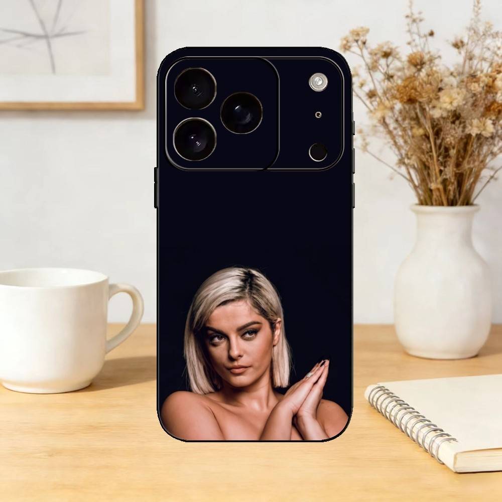 B-Bebe Rexha Phone Case For iPhone 17,16,15,14,13,12,11 Plus,Pro,Max,Mini Silicone black Soft Cover