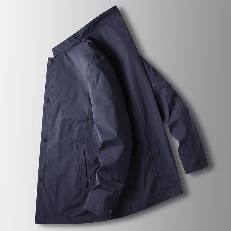 Spring and Autumn Stand-up Collar Micro-elastic Solid Color Middle-aged and Young Business Leisure Anti-wrinkle Non-ironing Jacket