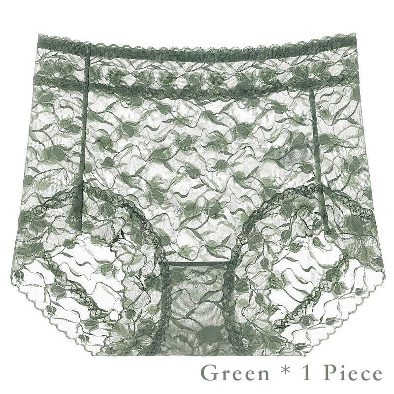 1Piece/3Pcs Middle Waist Women's Panties, Sheer Lace Women‘s Underwear, Comfortable Underpants