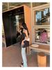Black One-Shoulder Sleeveless Camisole Vest for Petite Women - Versatile Summer Design