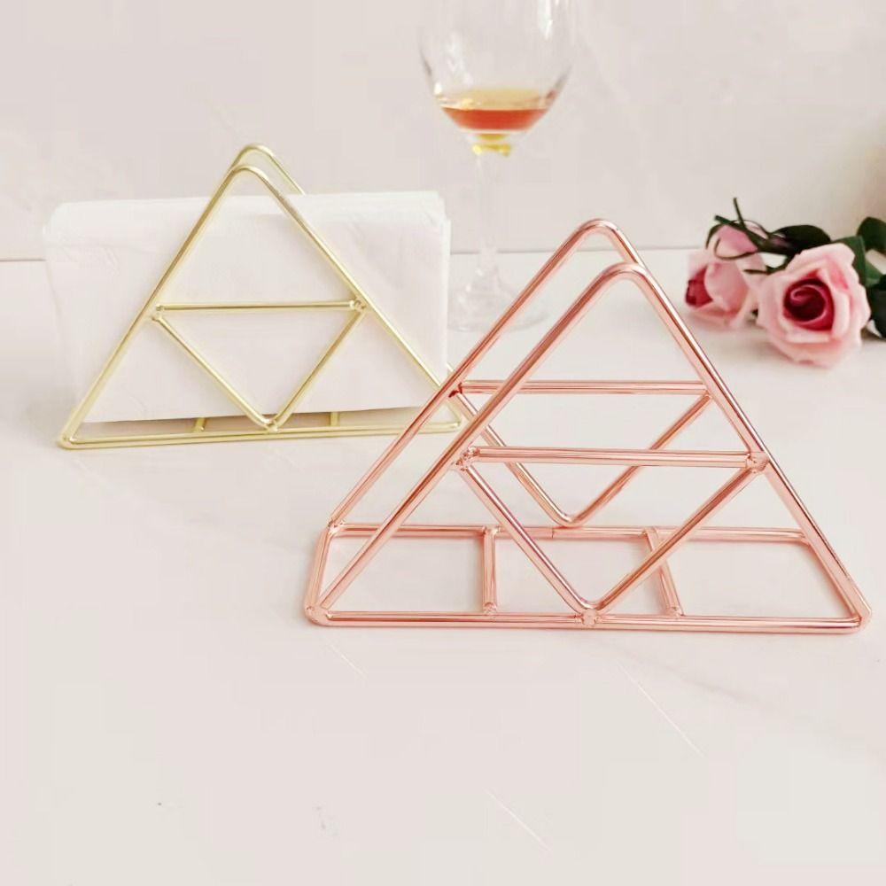 European Style Triangle Napkin Holder High-end Hollow Tissue Rack Dining Table
