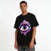 Psychedelic Art Style Colorful Eye Print Trendy Casual Top Pure cotton T-shirt