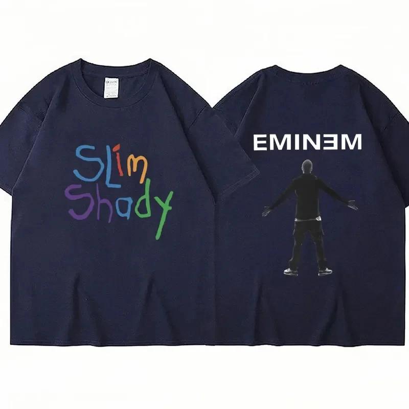 Módní tričko s potiskem rappera Eminema Slim Shady pro muže a ženy, hip hopové vintage high street tričko, nadměrné bavlněné tričko, streetwear