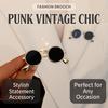 Punk Style Mini Sunglasses Brooches Vintage Metal Glasses Shaped Pins Women Men Party Clothing Accessories