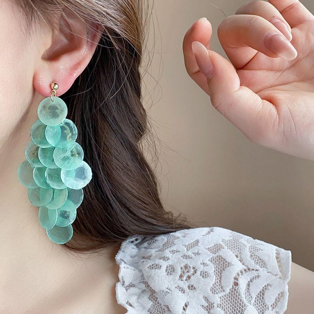Elegant Shell Earring Bohemian Style Exaggerated Earring Temperament Tassel Drop Earring  Ladies