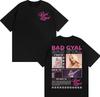 Bad Gyal Bikini Badness Tour T-shirt Unisex's and Women's Summer Cotton Y2K Clothing Breathable Hip Hop Round Neck Short Sleeve Top