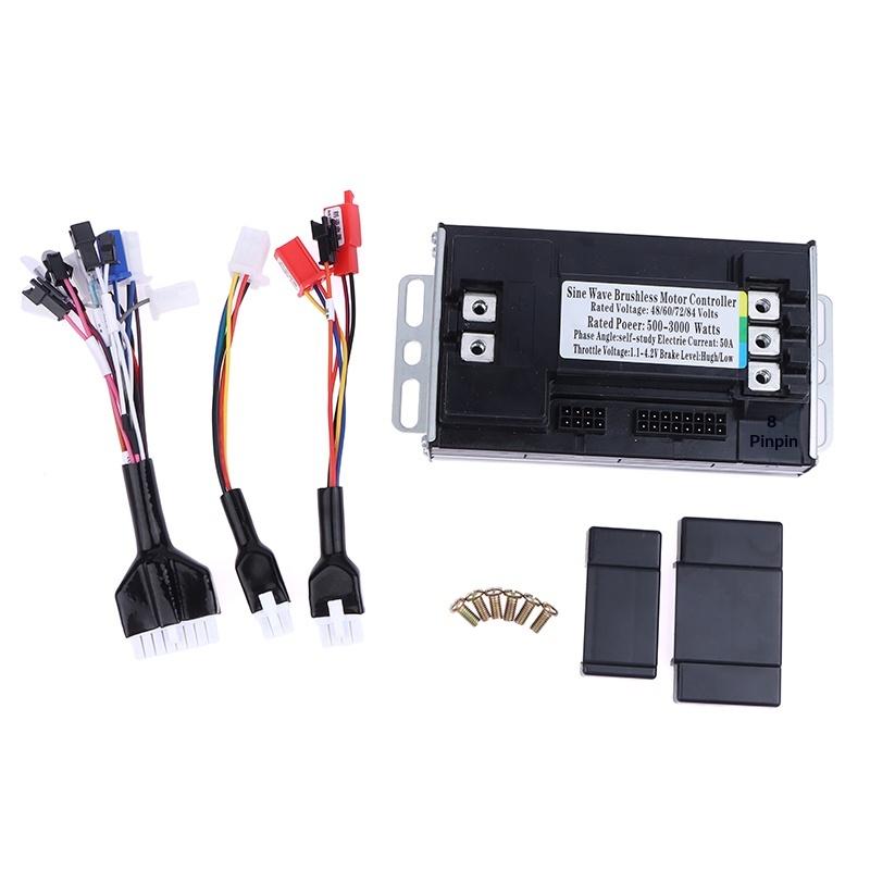 Třírežimový sinusový ovladač 48V 60V 64V 72V 500W 3000W 1500W E-Bike Bezuhlíkový motor DC ovladač 50A Pro E-koloběžku