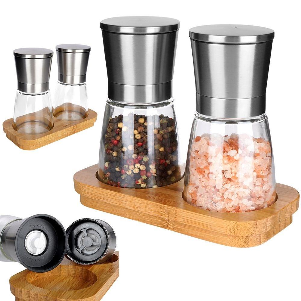 Pepper and salt mill on stand 14.5 cm 3 pcs.