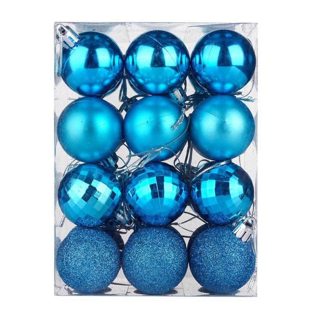 24Pcs New Plastic Christmas Balls Ornaments 4cm Shatterproof Christmas Tree Decorations Hanging Ball Wedding