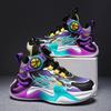 New boys spring button non-slip basketball shoes children 2025 running shoes rotating shoes sports shoes middle and old children