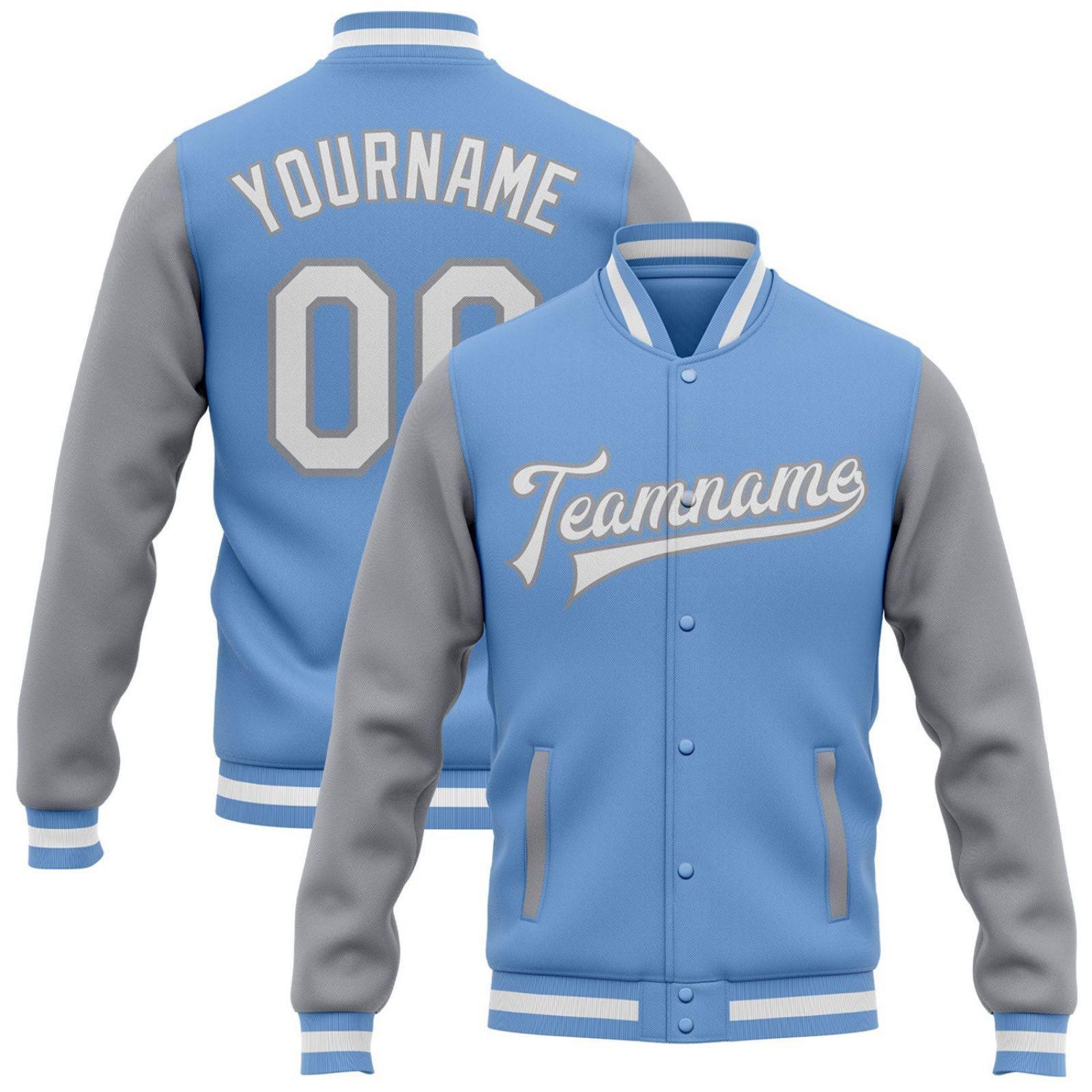 

Men s Jacket Classic Baseball Style with Sleeves and Ribbed Trim for Casual Wear XL небо синє кольору