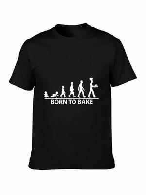 Born To Bake Mens TShirt Baker Chef Pastry Chef Cook Cakes Baking