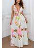 2026 Spring/Summer Women's Floral Split Dress - European & American INS Style for Vacations and Parties