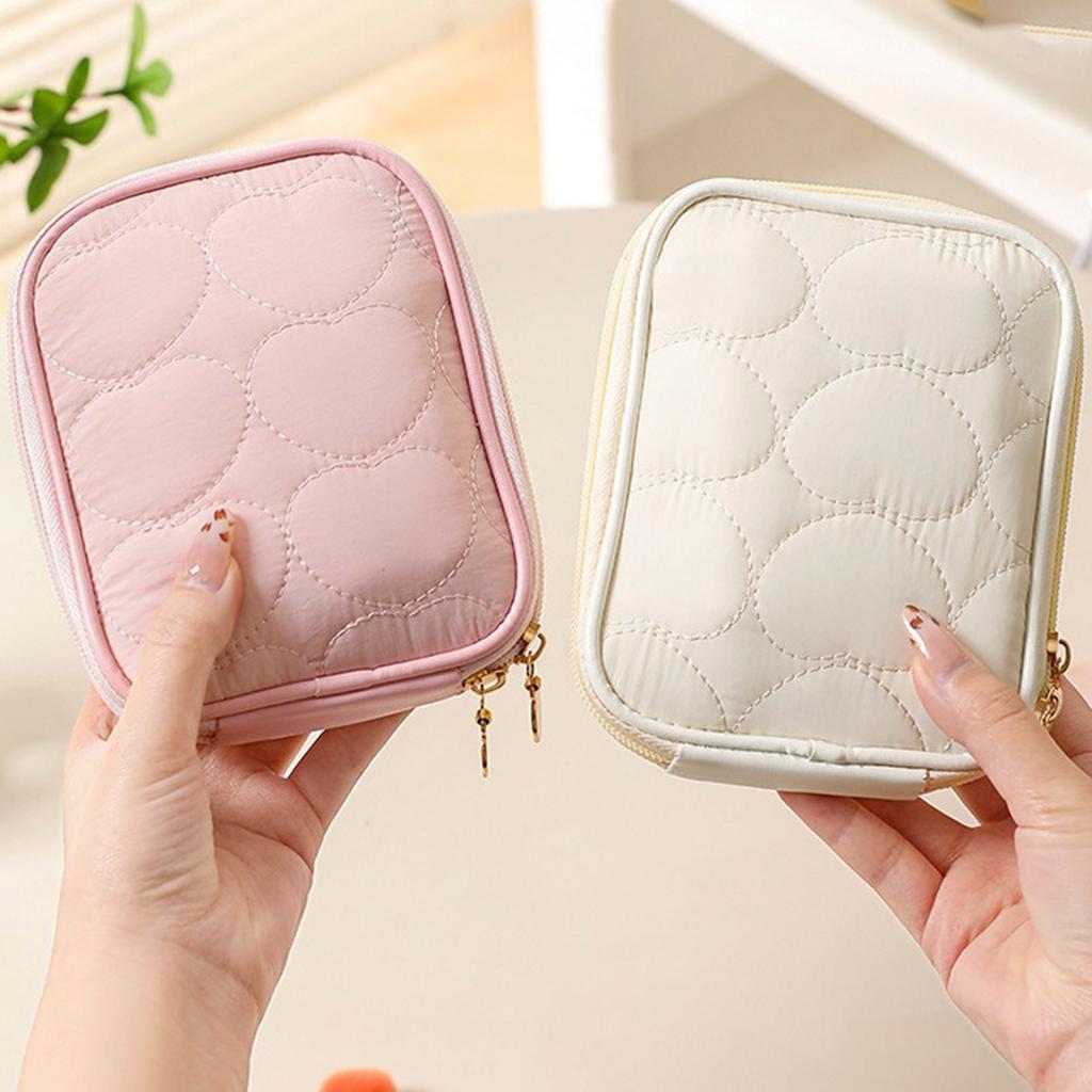 Portable Travel Makeup Bag Cosmetic Organizer Zipper Pouch for Women Girls Daily and Travel Use