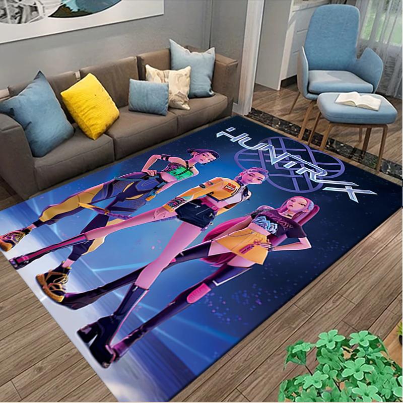 [1pc Kpop Demon Hunters Office Chair Carpet] Digital Printed Area Rug for Home & Game Room Use, Soft Indoor Sofa Chair Mat