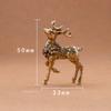 A Pair of Vintage Copper Deer Ornaments 2pcs Solid Brass Sika Deer Elk Living Room Ornaments Home Christmas Decoration