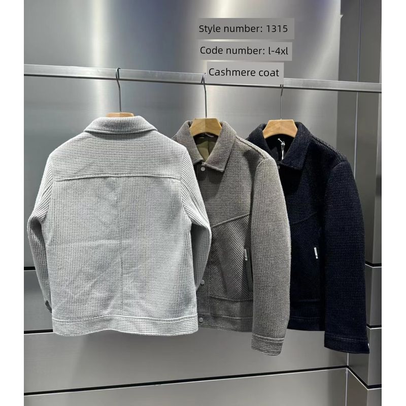 Foreign Trade Surplus Autumn and Winter Cashmere Woolen Coat for Men, Versatile Trendy High-End Casual Woolen Jacket Top