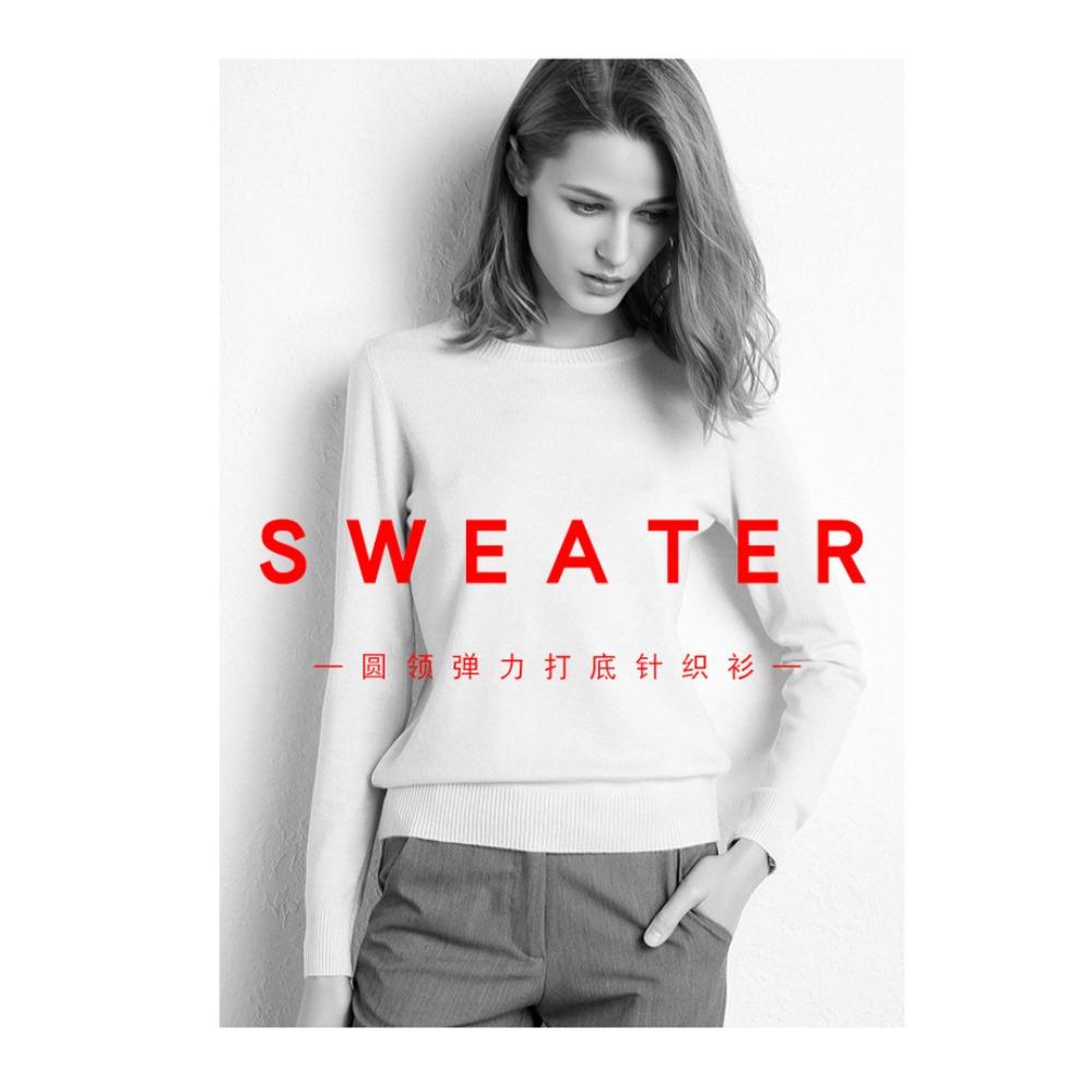 Herbst Winter Neues Rundhals Langarm Damen Stricktop Übergröße Pullover Pullover Unter- und Oberbekleidung Basisschicht