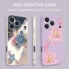 Romantic Rose Flower Pattern Lanyard Case For iPhone 17 Pro Max iPhone 16 15 14 13 Pro Max 11 16E 17E Soft Silicone Phone Back Cover