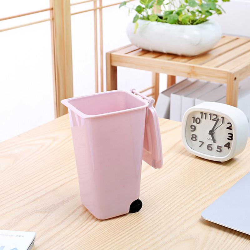Creative Mini Waste Bins Household Home Office Supplies Mini Trash Can Desktop Plastic Bucket Dustbin Small Organiser