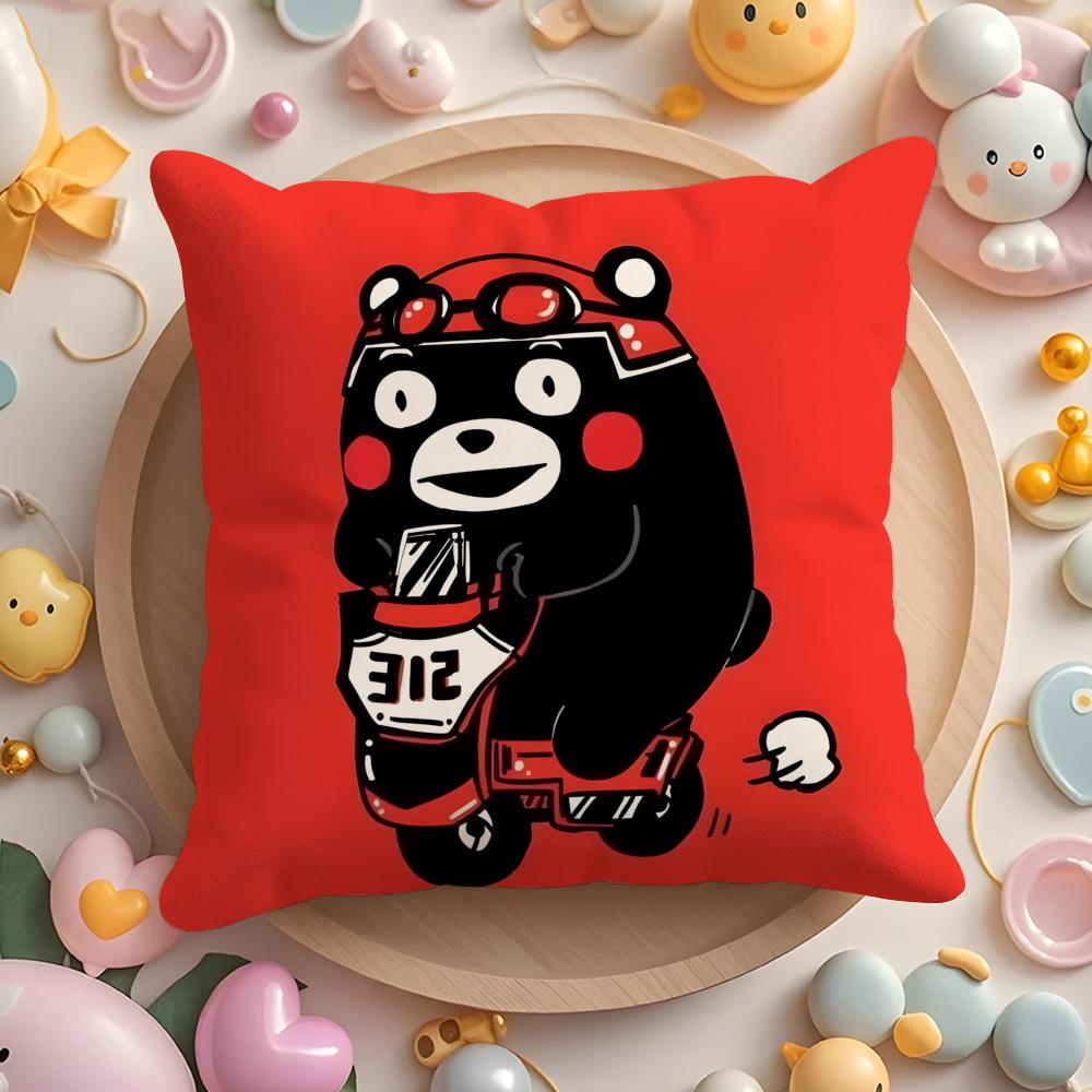 Cute K-kumamonS Cushion Cover Home & Car Multi-Scene Pillow Cover - Reversible, Soft & Durable for Daily Use