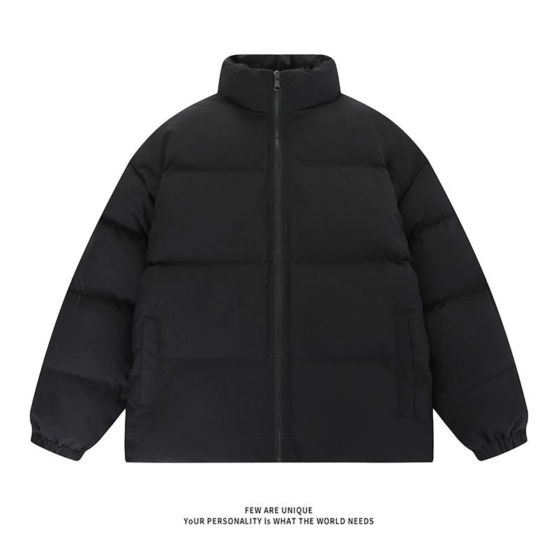 

Зимові парки Жіночі повсякденні однотонні вільні товсті теплі куртки Пальто Комір-стійка Жіночий верхній одяг на пуху Chaquetas Парки Mujer XS чорний