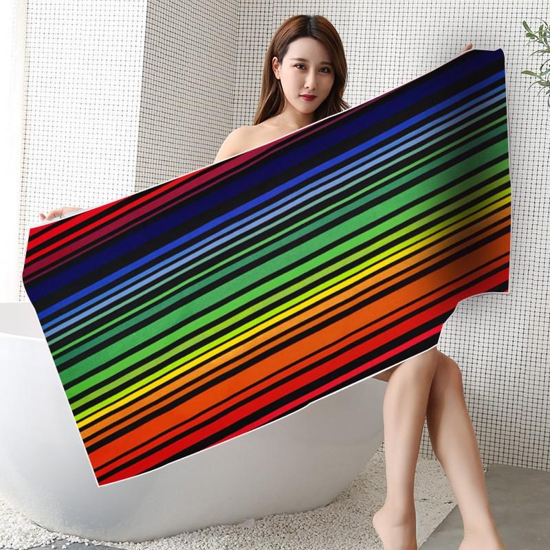 Ultrafine Microfiber Beach Towel Large Size Quick Dry Absorbent Digital Print Swim Cover Up Sun Protection Women Men Kids Pool Travel