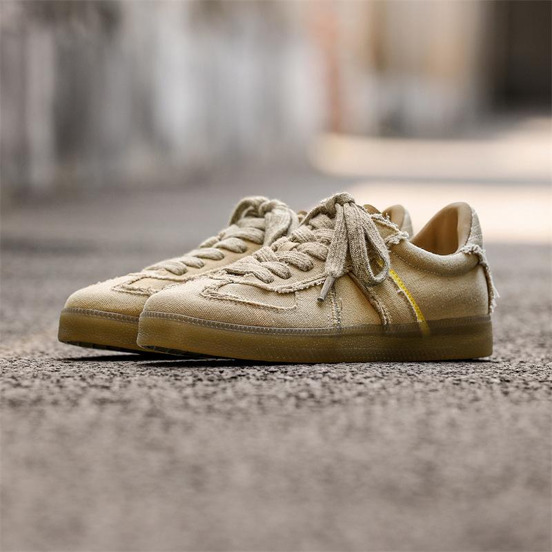 

Кроссовки для тренировок по нравственности в стиле ретро для пустынных песчаных дюн, мужские летние новые нишевые парусиновые спортивные легкие мягкие кроссовки 39 бежевый