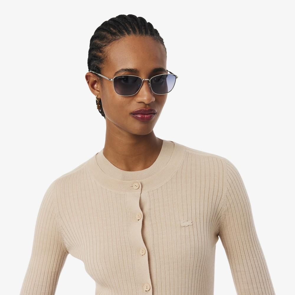 Lacoste Women's Fine Merino Wool Rib-Knit Long Sleeve Cardigan AF4141-56GX6F