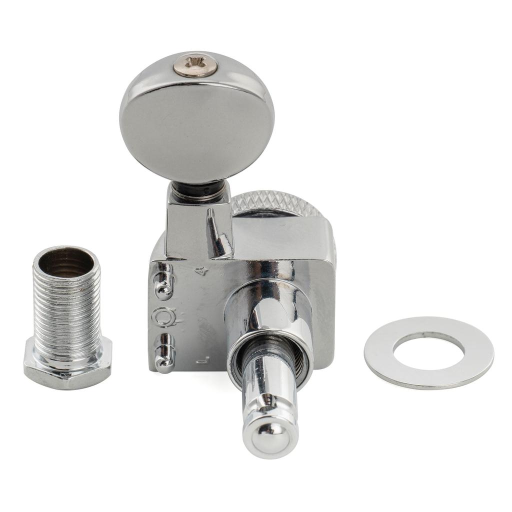 Musiclily Pro R18K Locking Gear Vintage Oval for Fender Stratocaster and Telecaster Electric Guitars Left-Handed 6-In-Line 2-Pin Tuners, 181 Ratio,