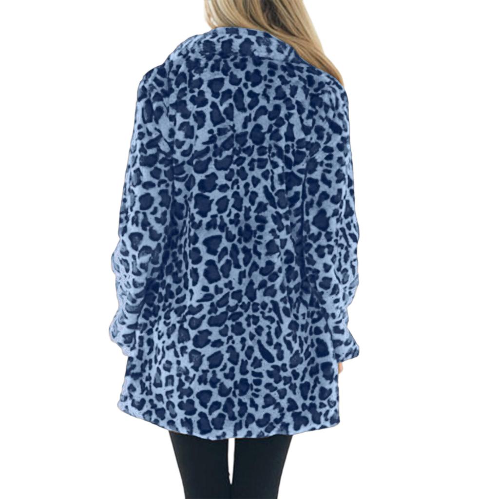 Women's Winter Thickened Double-sided Velvet Stand Collar Loose Leopard Print Plush Zipper Jacket