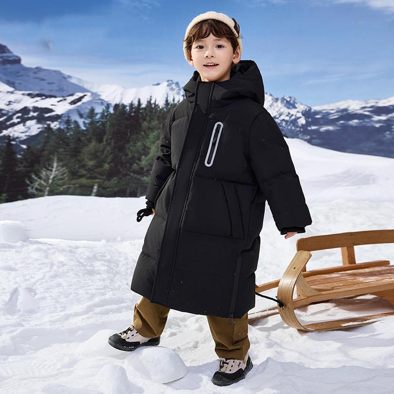 Ny Stil Extrem Kyla Pojkar och Flickor Dunjackor Mellanlång Knälång Bomullsjacka Förälder-barn Medium