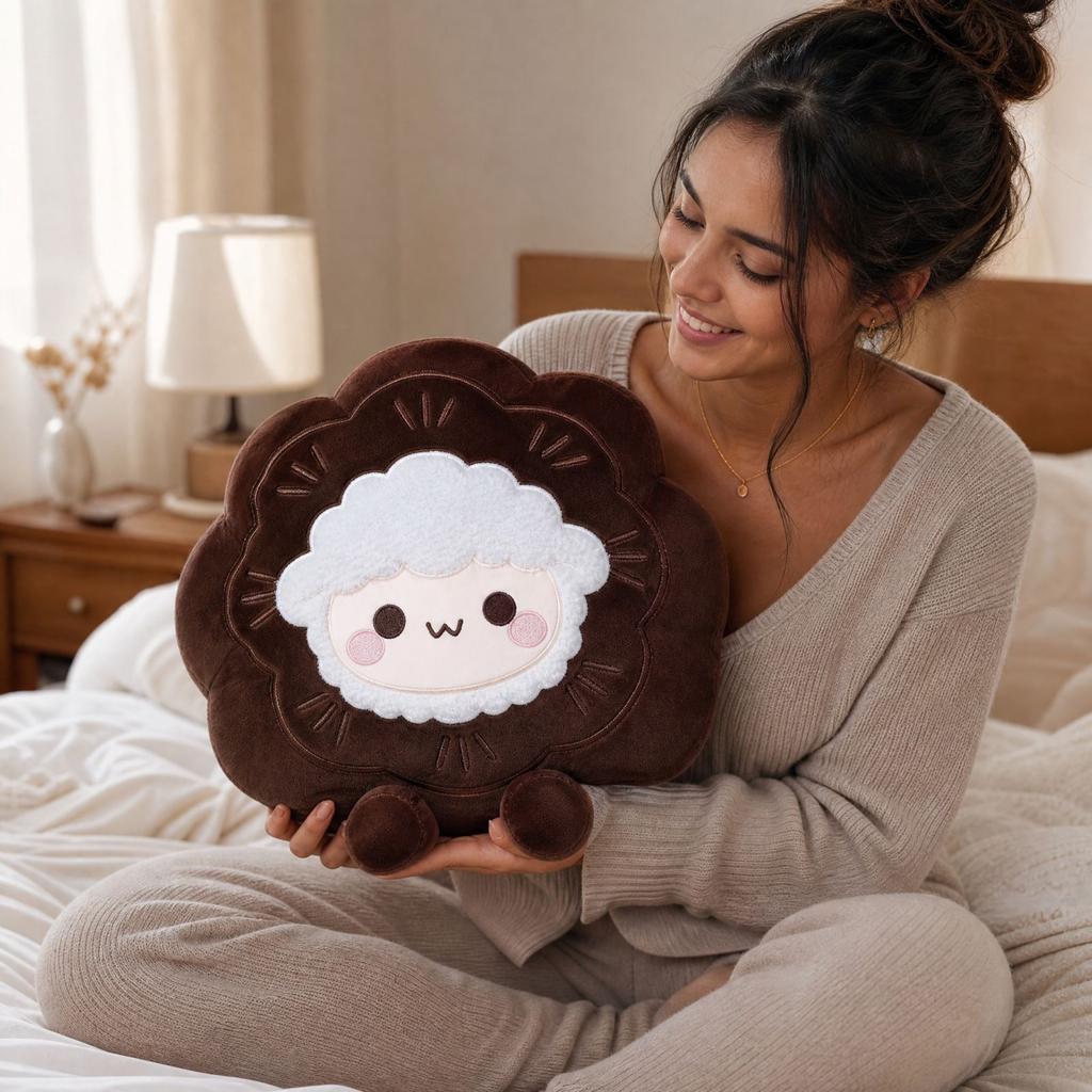 Lamb Stuffed Animal Plush Toy, Mooncake Soft Doll for Kids,