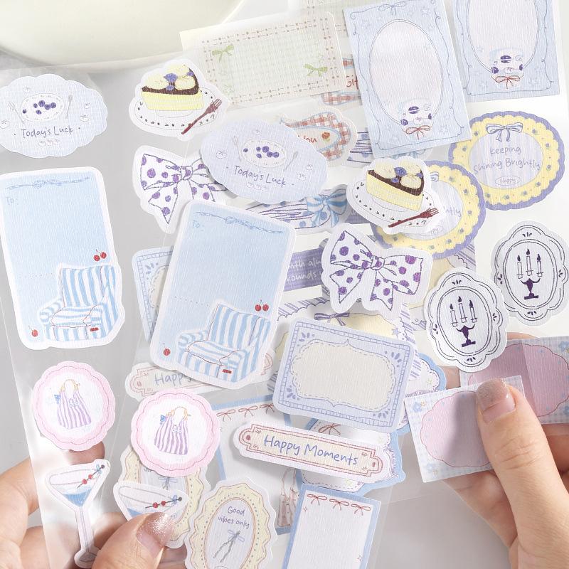 Tree Pattern Decorative Stickers - Seine Evening Breeze Series Simple and Elegant Writable Border Decorative Stickers