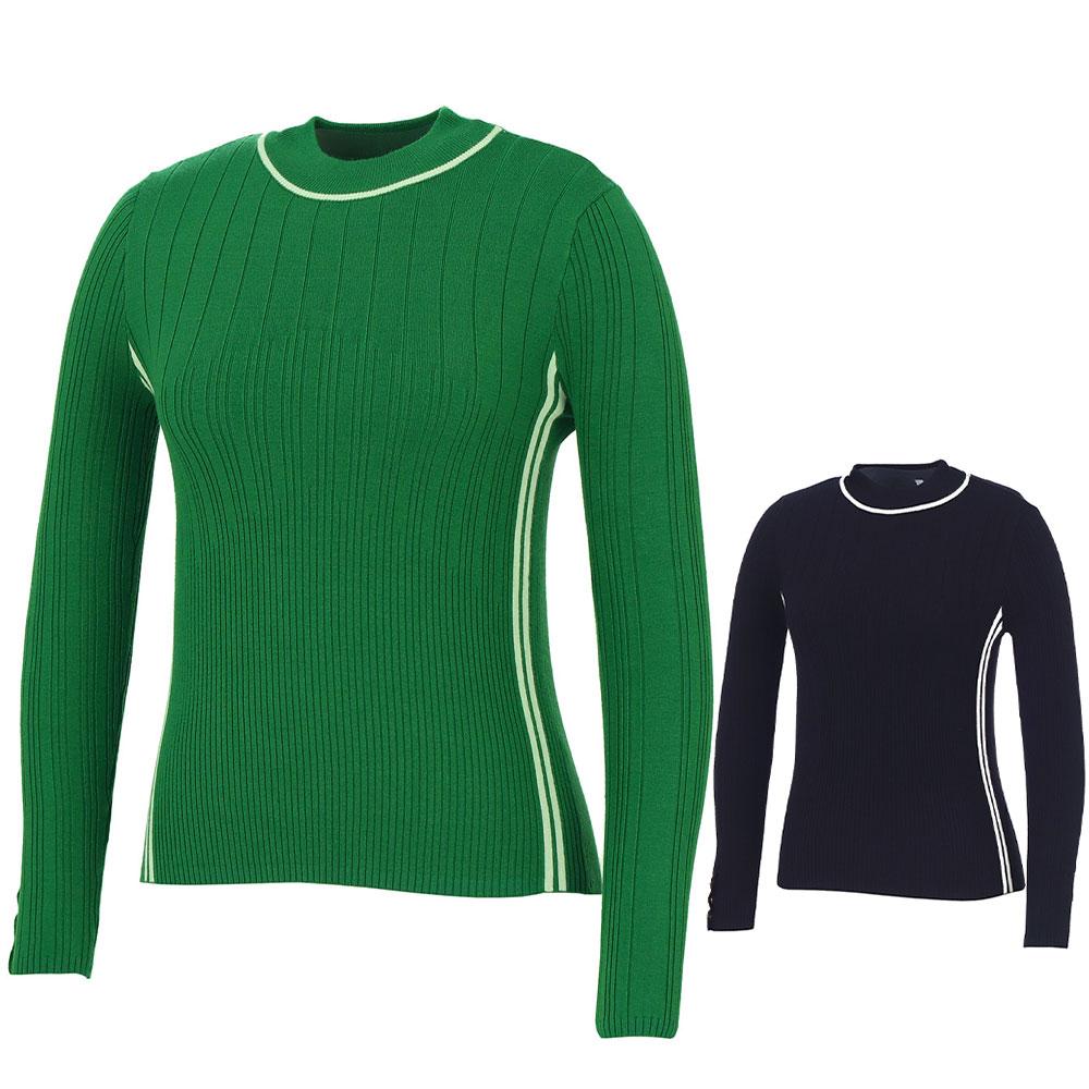 KIM YOUNG JOO GOLF Spring/Autumn Ribbed Mock Neck Knit Slim Sweater Women'S Golf Knitwear Doflnt42