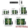 2pcs, 2D FLAT PRINTING Curtains (Without Rod) Green Celebration Modern Modern Curtains Polyester Easy Install Curtains Gifts
