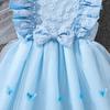 Children's Fashion Sleeveless Lace Stitching Mesh Princess Dress