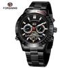Montre Pour Homme Forsining Branded Stainless Steel Gold Noble Water Resistant Tourbillon Custom Mens Automatic Mechanical Watch