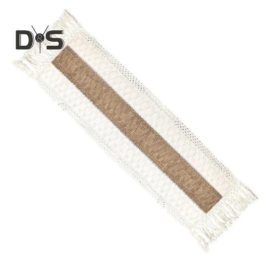 Aleer de masă pentru petrecere țesut țesătură în stil boho decor cu ciucuri de culoare contrastantă împletit rezistent la pete, reutilizabil, protecție pentru masă, decorare pentru bal de absolvire.