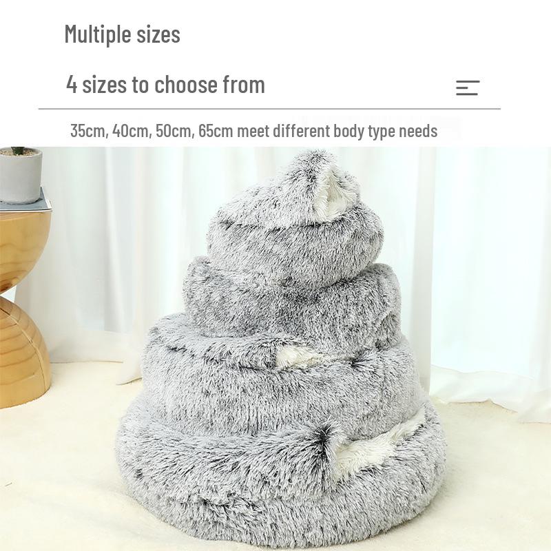 Cozy Winter Plush Pet Bed for Cats and Dogs - Deep Sleep Mat and House