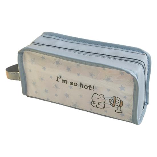 

Пенал большой емкости с гладкой молнией, пенал с дизайном медведя для школьных принадлежностей, для хранения канцелярских принадлежностей