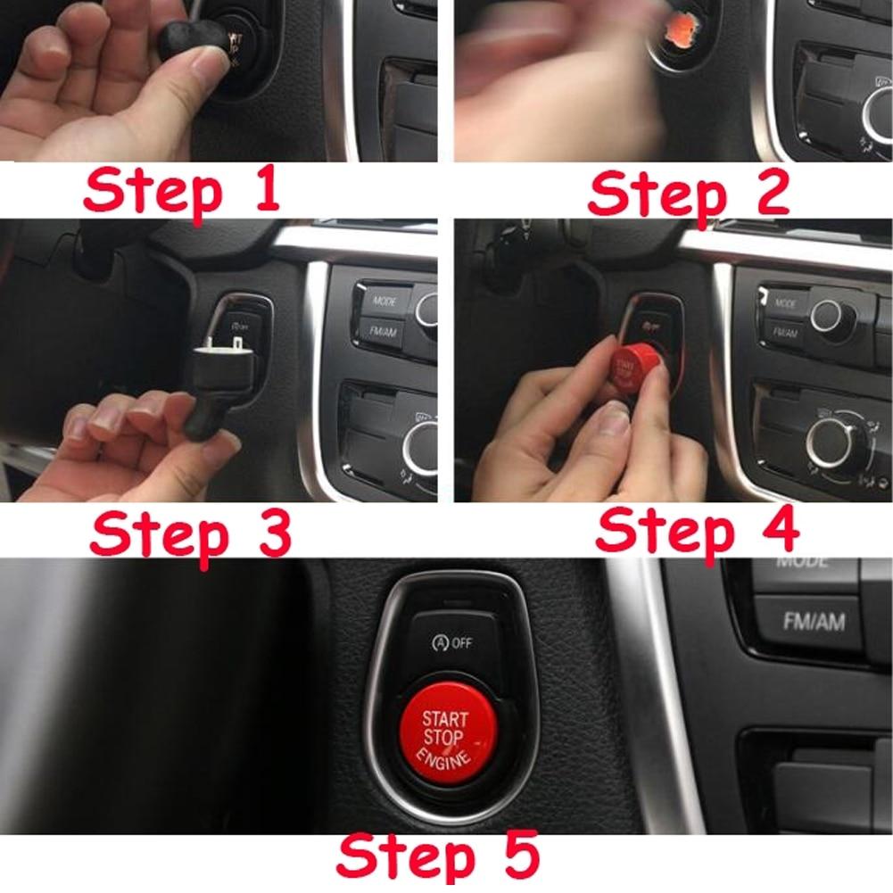 Start-Stopp-Motor Ein Schlüssel zum Starten der Motor-Startknopfabdeckung für BMW F-Chassis F20 F30 F34 F10 F48 F52 F15 F16 F25 F26 mit AUS