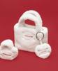 Rolarola Lace Label Mini Fur Tote Bag White