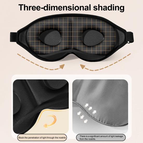 3D Contoured Sleep Mask Breathable Eye Cover with Zero Pressure Design Ultimate Light-blocking Deep Sleep Eye Mask for Daytime Naps And Travel